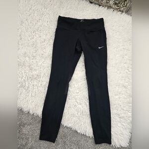 Nike Epic Run Tight Fit Black Running Tight. Size Small. Waist drawstring, mesh